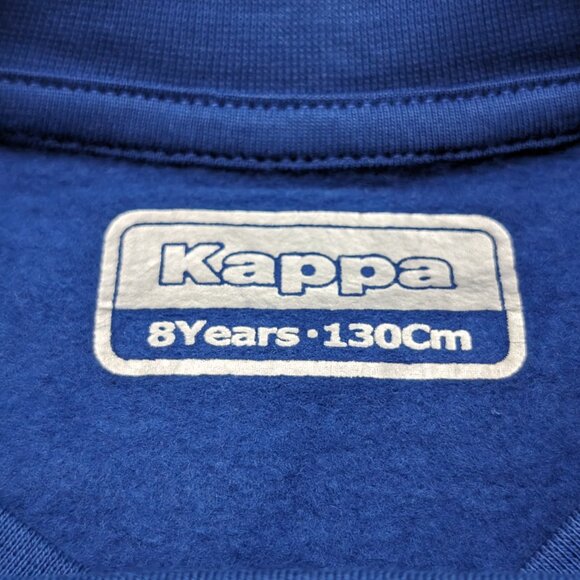 Kappa Unisex Crew Neck Blue Pullover Fleece lined with logo Sweatshirt  NWT - Picture 6 of 7